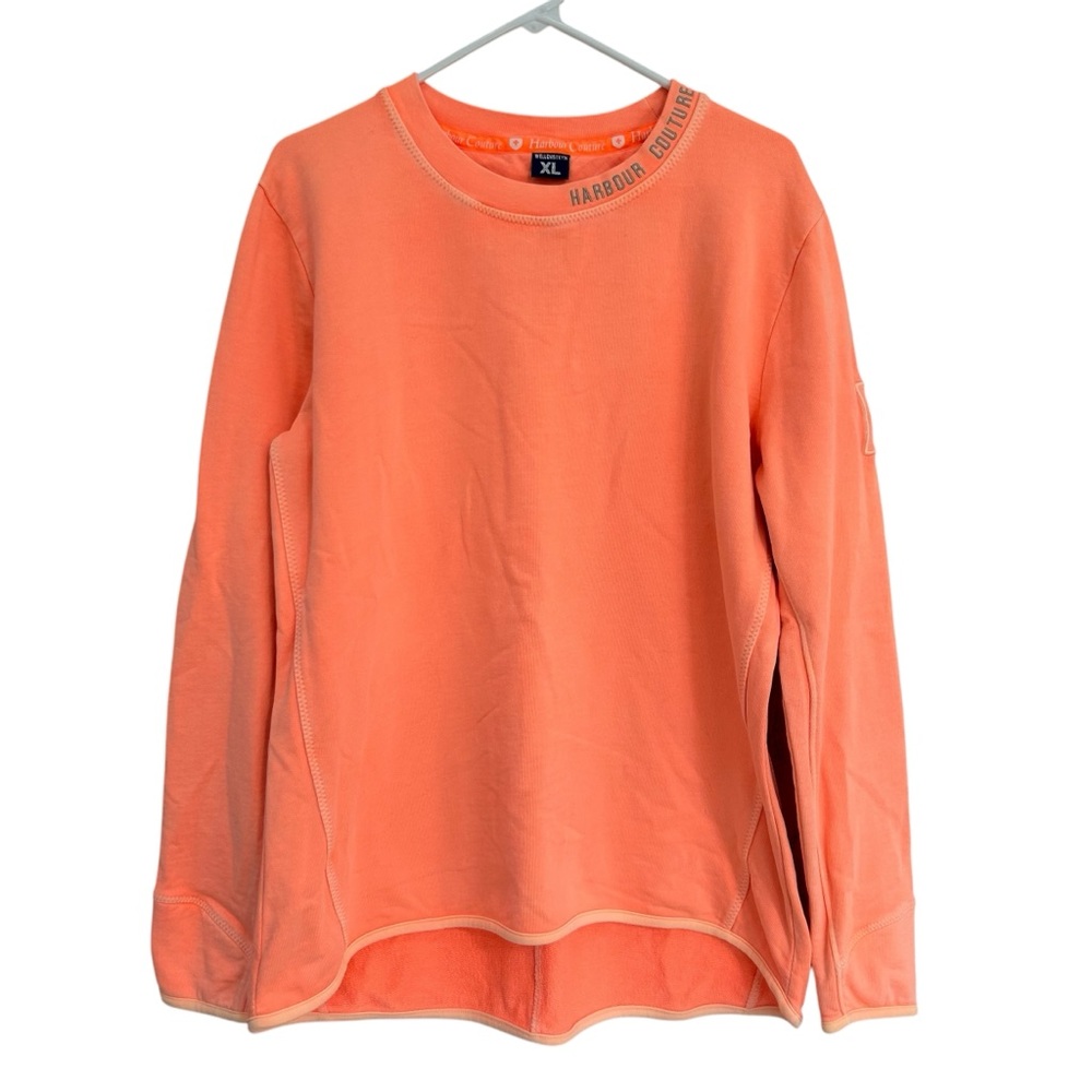 WELLENSTEYN Harbour Couture Neon Peach French Terry Beach Pullover Sweatshirt XL